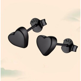 Sterling Silver Heart Stud Earrings, Small Heart Earrings for Women Hypoallergenic, Small, Sterling Silver, No Gemstone