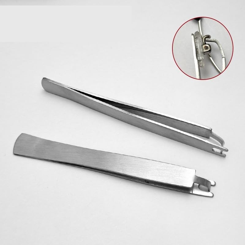 Stainless steel tweezer Glasses Repair Tool ﻿ (Silver, One size)