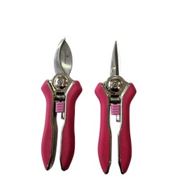 Petal Power Ladies Gardening Mini Pruner Secateurs Set - Two Razor Sharp Pink Bypass Secateurs - Trimmer - Best Gardening Gift for Women. Buy NOW!