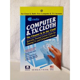 Cadie Computer and TV Cloth,Specially treated cotton cloth for TV Screens & Computer,The Cleaner is in the Cloth,1 Pack