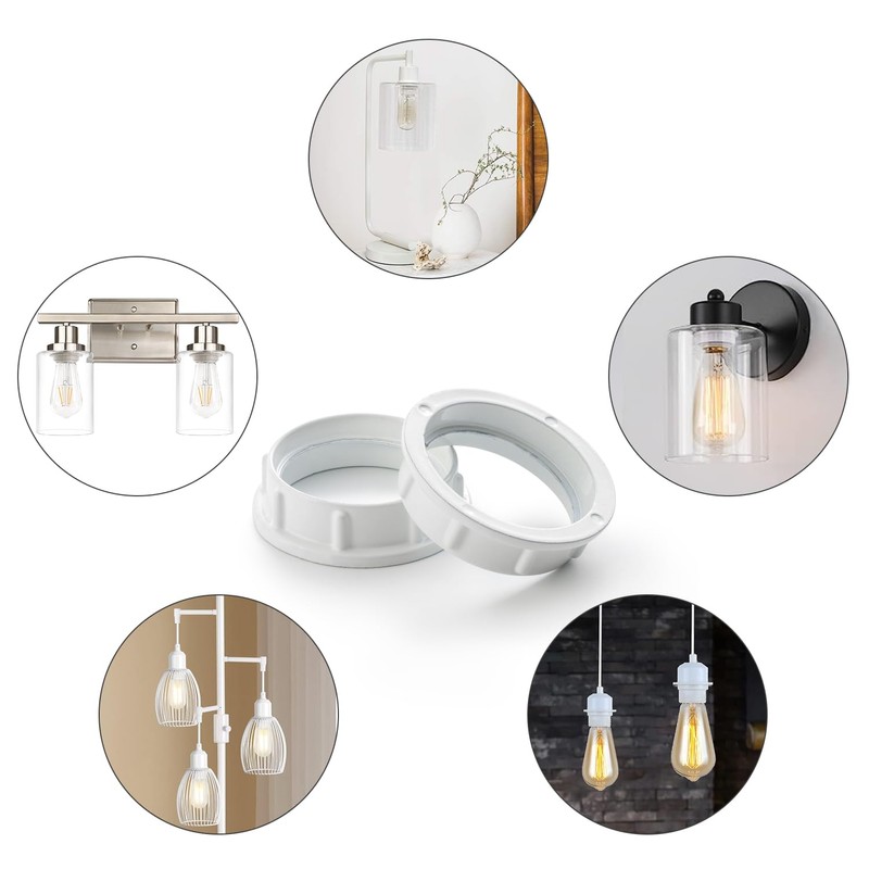 Light Socket Shade Ring - 4Pcs, E26 Ceramic Light Socket