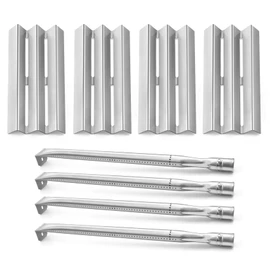 Terefour Grill Replacement Parts for Napoleon LEX 485/605/730 LE LD485 Series, Napoleon S81001, Flame Tamer and Burner for Napoleon Grill Parts Accessories, Heat Plate Shields Tents, 4-Pack
