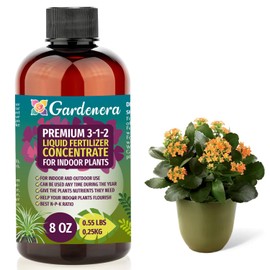 Premium Liquid Indoor Plants Fertilizer - 3-1-2 Concentrate for Indoor Plants and Flowers by Gardenera | Organic Plant Food for Indoor Plants - 8oz
