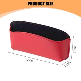 TNAIYH Car Sunglasses Holder Case, Leather Self-Adhesive Vehicle Center Console Side Eyeglasses Small Items Storage Box, Auto Glasses Protective Organizer, Universal for Sedan Truck SUV (Red)