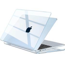 EooCoo Case Compatible with MacBook Air 13 inch M4 2025 2024 2023 2022 M3 M2 A3240 A3113 A2681, Crystal Hard Scratch Resistant Protective Cover Compatible for MacBook Air 13.6 inch Case, Sky Blue