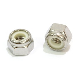 1/4"-20 Nylon Insert Lock Nut (100 Pieces) Stainless Steel Finish Hex Lock Nuts, 304 (18-8) Stainless Plain Finish Corrosion Resistant Commercial Grade by Bolt Dropper
