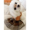 Orange Knitted Dog Sweater Dress, Plaid Dog Winter Clothes for