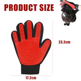 2 Pcs Cat & Dog Grooming Glove - Efficient Pet Hair Remover Mitt - Gentle De-Shedding Tool with Soft Rubber Tips - Adjustable Five-Finger Design for Comfortable Grooming - Ideal for Short & Long Haire