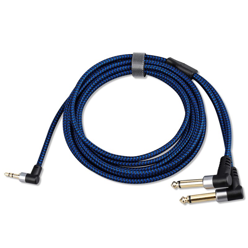 LDKCOK 3.5mm 1/8" Dual 6.35mm 1/4" TS Mono Stereo Y