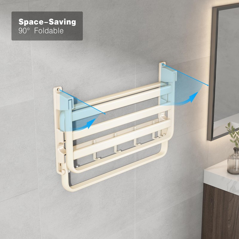VOLDRA Towel Racks for Bathroom, 24-Inch Towel Shelf with 2