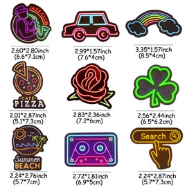 50 Pcs Neon Stickers for Water Bottles Laptop Waterproof Vinyl Neon Stickers for Adults Kids