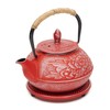 Juvale Japanese Cast Iron Teapot with Infuser - Red, 27