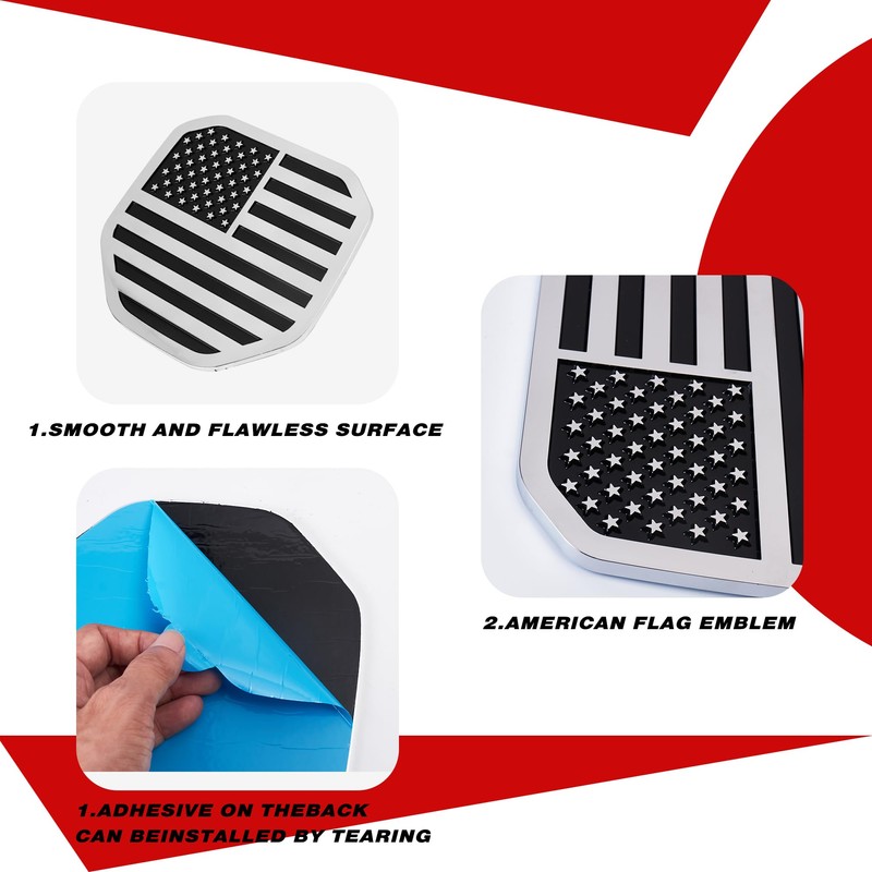 HHLOI for Ram Tailgate Emblem American Flag Badge Emblem Compatible