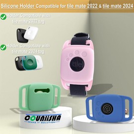Silicone Case for Tile Mate 2024,Mate 2022 for Dog Collar, Protective Cover Sleeve for tilemate Finder for cat pet Necklace Dropper, Secure tag Holder for Bag (Black,Green,Pink,Blue,4Pack)