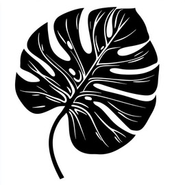 Silhouette Monstera Leaf Stencil, 8.5x11 Reusable, Ideal for Painting and Craft Projects