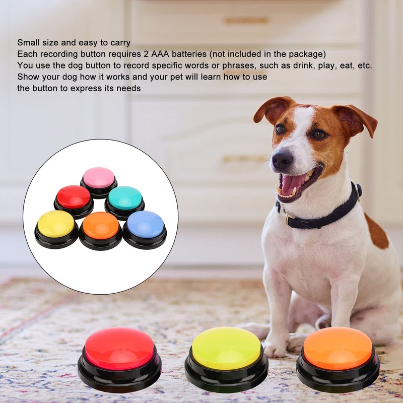 Pack of 6 Dog Recording Buttons, Multifunctional, Portable 30 Second