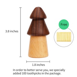 Comihome Wood Cute Toothpick Holders Decorative,Toothpick Holder Dispenser Funny For Home Kitchen,Wooden Pine Tree Toothpicks Box,Tooth Pick Holder Dispensers…