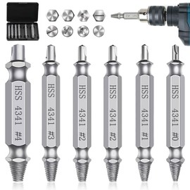 Extractor Drill Bit Set, Screw Removal Drill Bit, Crushed Screws, Broken Bolts, Extractor, Special Tools, Screw Repair Kit, 6 Pieces