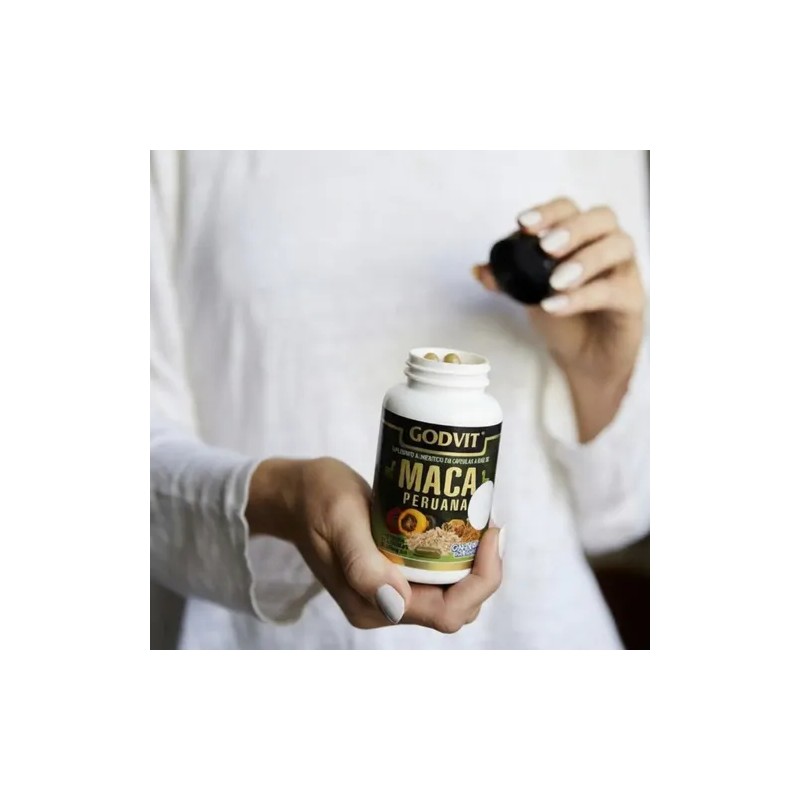 Maca Peruana Pura Orgánica 60 Capsulas 500mg Sabor Natural