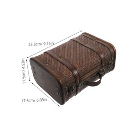 Gatuida Vintage Wooden Suitcase Decorative Storage Box Antique Travel Chest for Jewelry and Keepsakes Small Handcrafted Wooden Prop with Timeless Classic Design for Home and Use