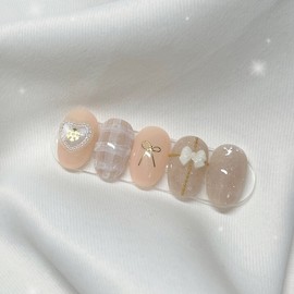 [Handmade Nail Tips] Winter Blurry Nail Tips - Petitful / [수제네일팁] 겨울블러리 네일팁 - 쁘띠풀