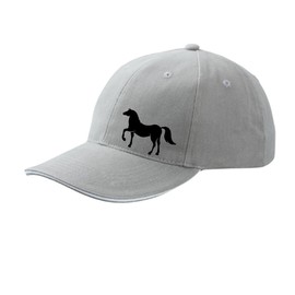 huuraa Cappy Hat Horse Silhouette Gift Unisex Cap Horse Gift Idea, Dark grey/white