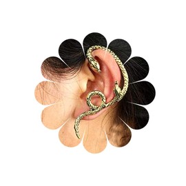 Allereyae Vintage Snake Ear Cuff Earrings Snake Cartilage Earrings Animal Clip On Ear Cuff Earrings Gold Serpent Ear Wrap Earrings for Women