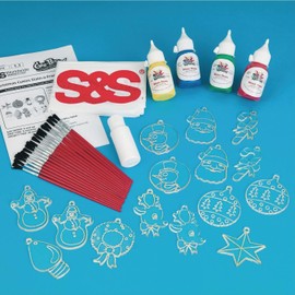 S&S Worldwide Christmas Cuties Stain-A-Frames Craft Kit (Pack of 18)