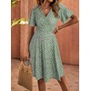 FENSACE Dresses for Women 2025 Casual Wrap V Neck Knee