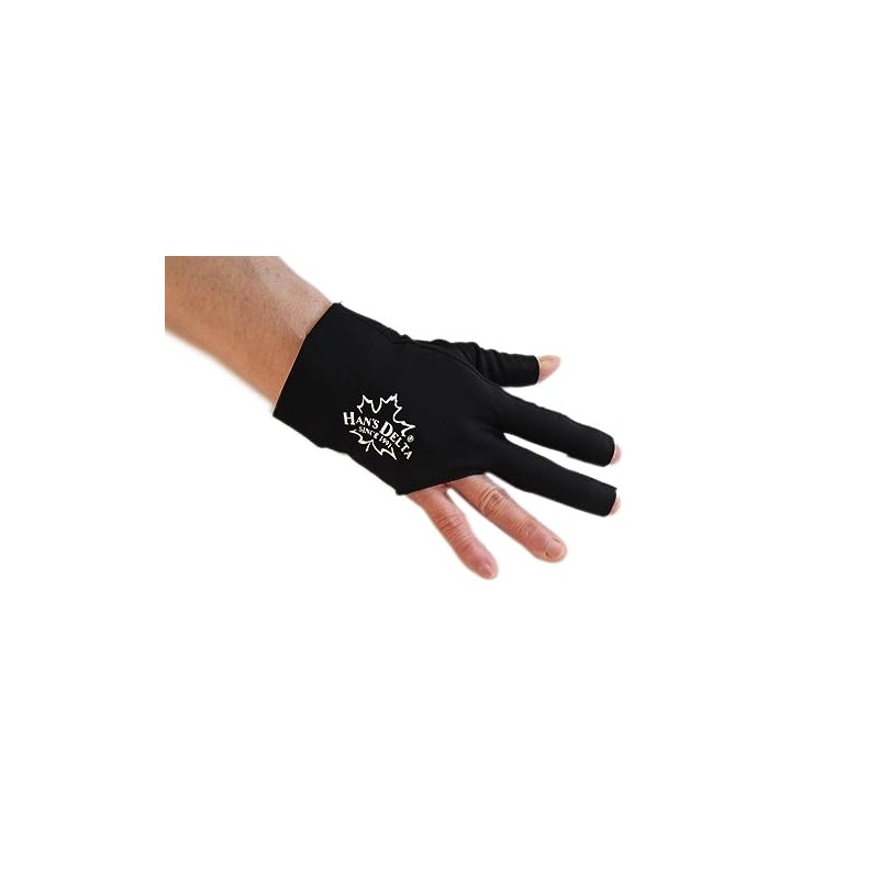 Delta Billiard Glove - Right Hand, Black for Billiards/Pool Players