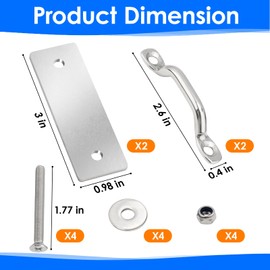 2 Pack Boat Dock Ladder Hardware Attachment Kit, Stainless Steel Boat Dock Ladder Hardware Kit for RecPro Marine, Pontoons, Dock Ladders and Swim Platforms