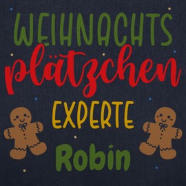 Geschenk mit Namen personalisiert by Shirtracer - Apron - Christmas Apron Adult - Christmas Cookie Expert, 2 blue jeans