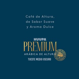 Café Premium Huupa Coffee. Molido - 100% Arábica Europea, Tostado en Leña de Mezquite, Sabor Suave y Aroma Dulce, Bolsa de 454g