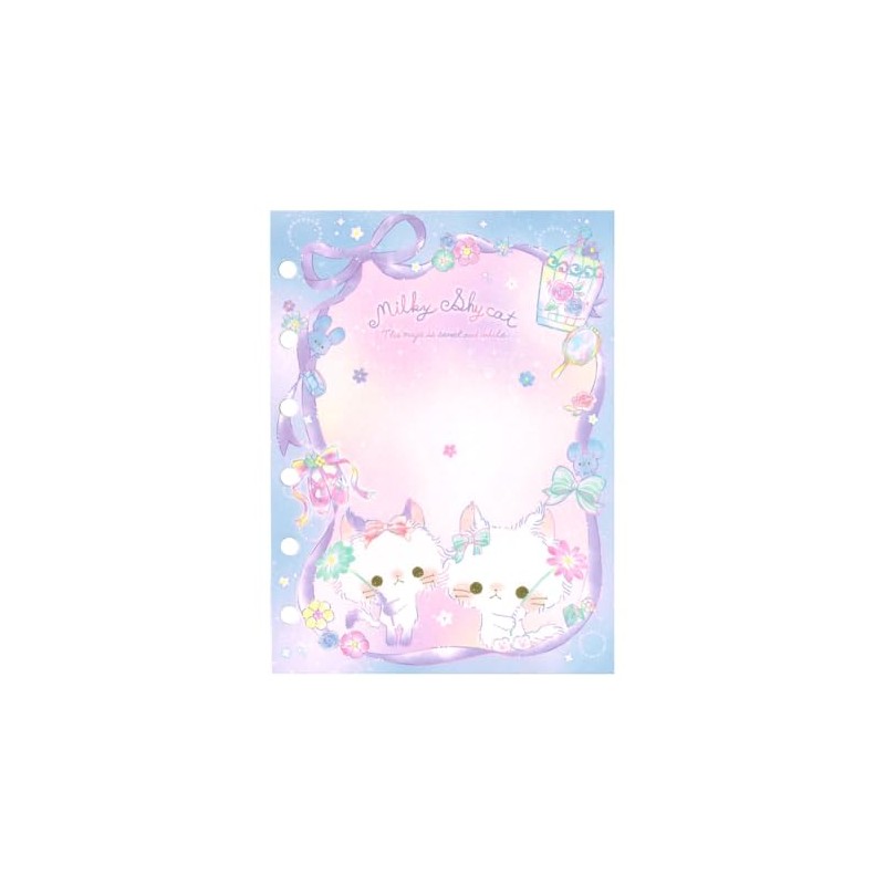 Coolia Sticker Notebook for Girls - Milky Shy Cat