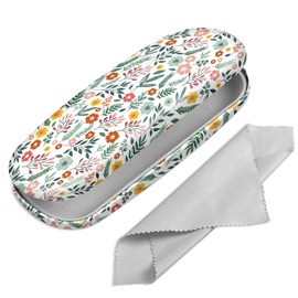 Fintie Hard Shell Eyeglasses Case, Portable Protective Glasses Cover Eyeglass Holder Box with Cleaning Cloth for Men Women, Spring Bloom