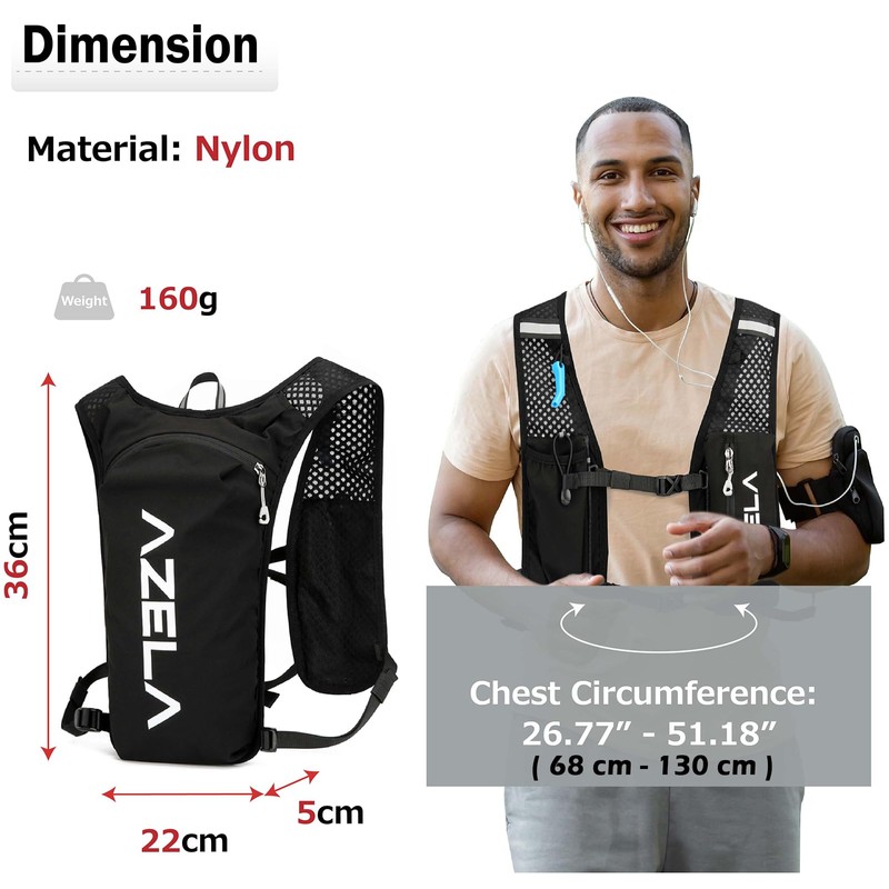 AQIIGOSE Running Hydration Vest, Lightweight Hydration Backpack for Women Men