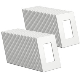 BESTTEN (50 Pack) USWP4 Matte White Screwless Switch Plate, 1-Gang Decorator Wall Outlet Cover, H4.69” x W2.91”, for Light Switch, Dimmer, USB, GFCI, Receptacle