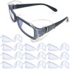 10 Pairs Safety Glasses Side Shields, Flexible Clear Anti-Slip On