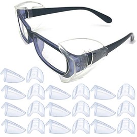 10 Pairs Safety Glasses Side Shields, Flexible Clear Anti-Slip On Clear Side Shields, Fits Medium to Large Eyeglasses (Clear)
