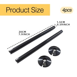 2 Set Black Radiator Pipe Covers and Collars,Anthracite Pipe Cover,Pipe Measurements 20 x 1.5 Centimetres,Made with PVC