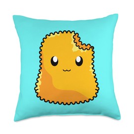 Chicken Nugget Fast Food Lover Gift Foodie Lover Fast Food Cute Chicken Nuggets Throw Pillow, 18x18, Multicolor