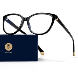 EASY READ Reading Glasses for Women,Cat Eye Comouter Blue Light Blocking Readers(Magnification 2.00,Black)