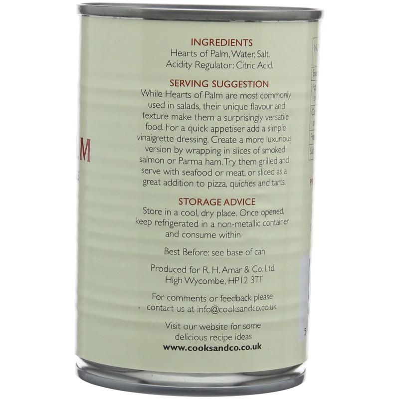 Cooks & Co Hearts of Palm Whole, 400 grams