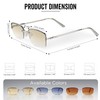 Fa.Beau.Lux Rimless Rectangle Sunglasses for Women Men Retro 90s Y2K