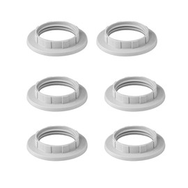 E12 Lamp Shade Collar Rings, E12 Lock Socket Adapter with 1.1Inch(28mm) Inner Diameter, Retainer Rings for Light Fixture (6, White)