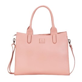 Leatherkart Timeless Handcrafted Peach Tote Bag for Women with Detachable Shoulder Straps 12 Inch Laptop Genuine Leather Tote Bag Briefcase for Office Work and Travel