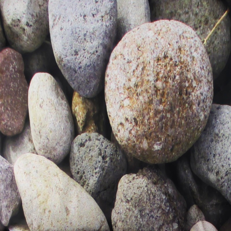 LB Stones Shower Curtain River Bed Gravel Rock Cobblestone Natural