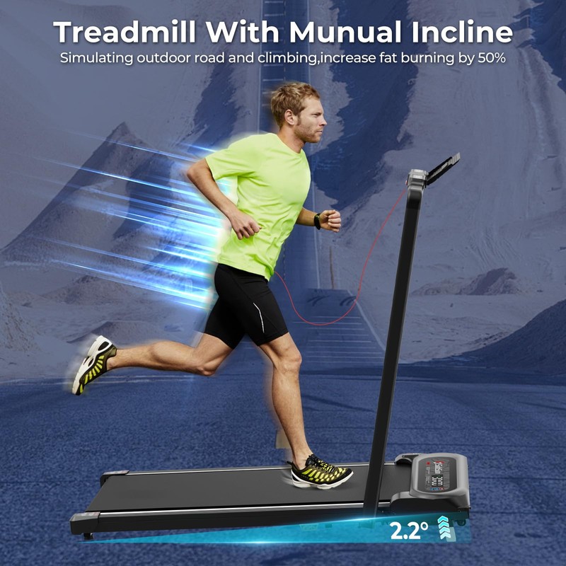 SubSun 2 in 1 Folding Treadmill, Walking Pad with Handle