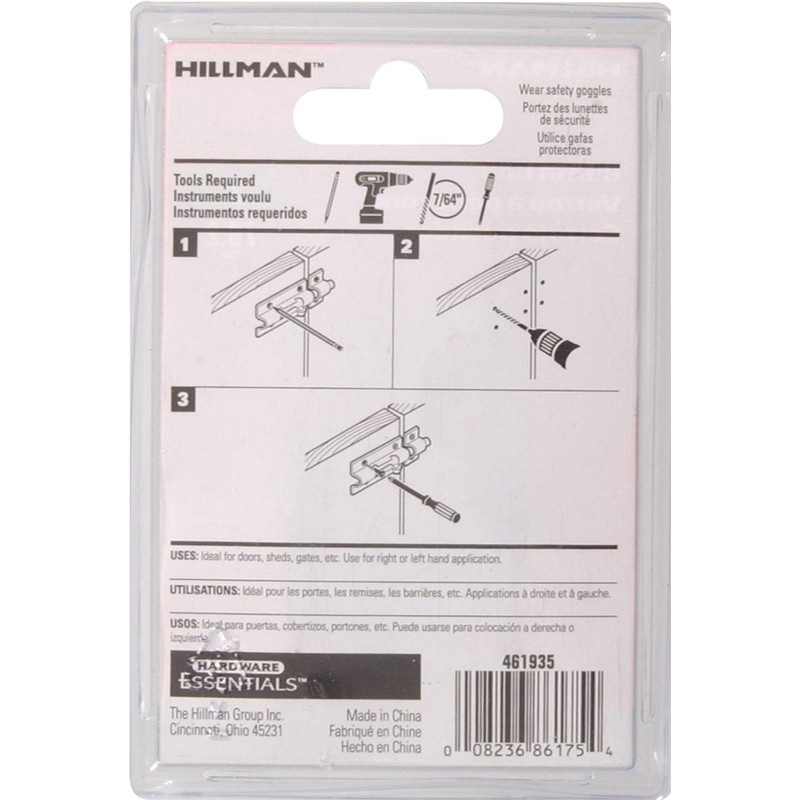Hillman Hardware Essentials 851007 Barrel Bolt Zinc and Yellow Dichromate