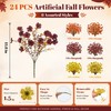 Der Rose 24Pcs Artificial Fall Flowers for Outdoors Porch Autumn